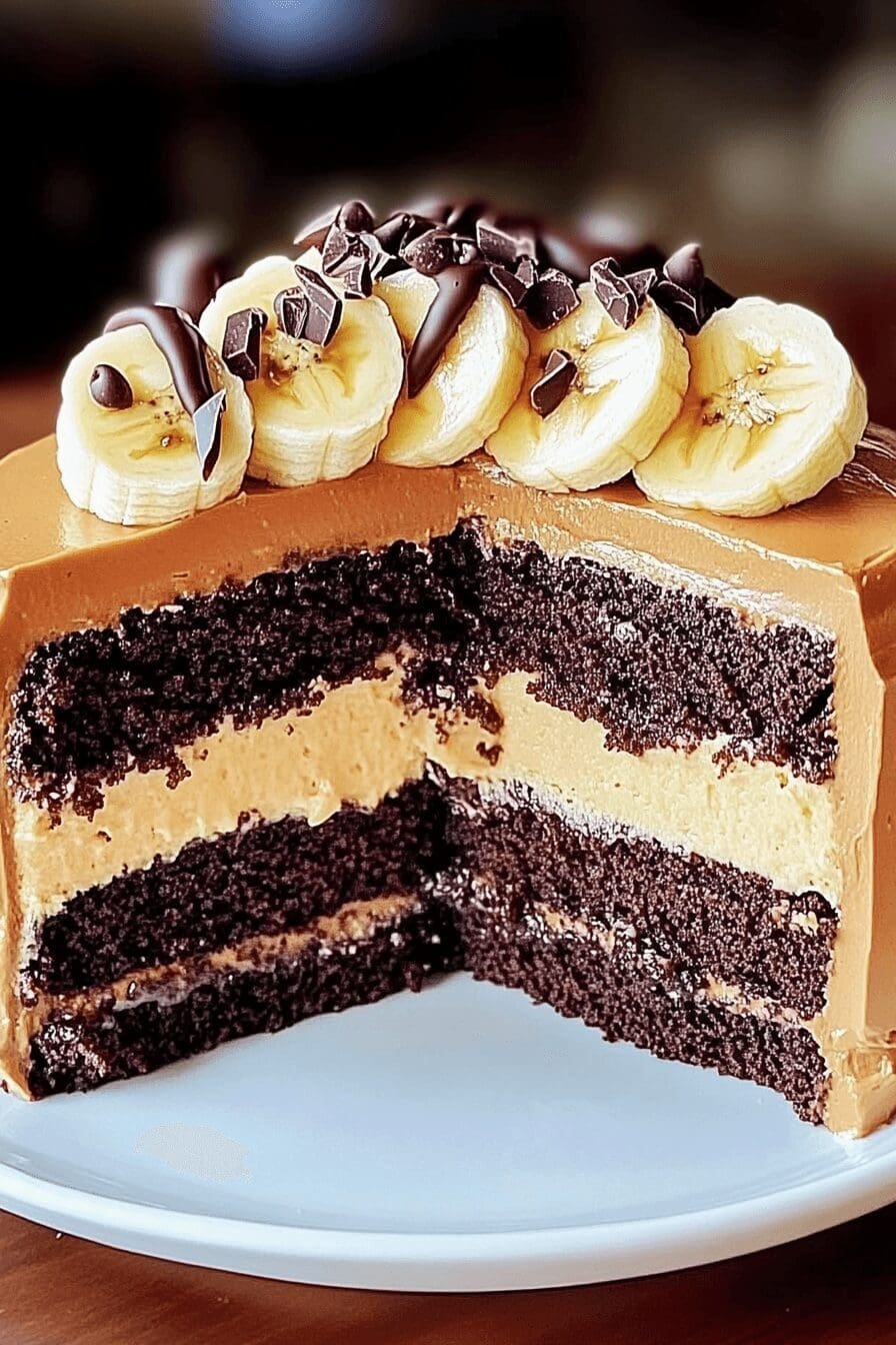 double chocolate banana layer cake