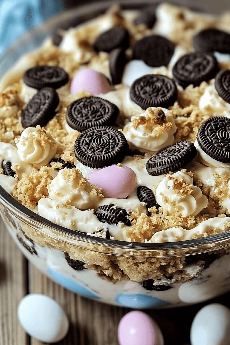 easter oreo cookie casserole