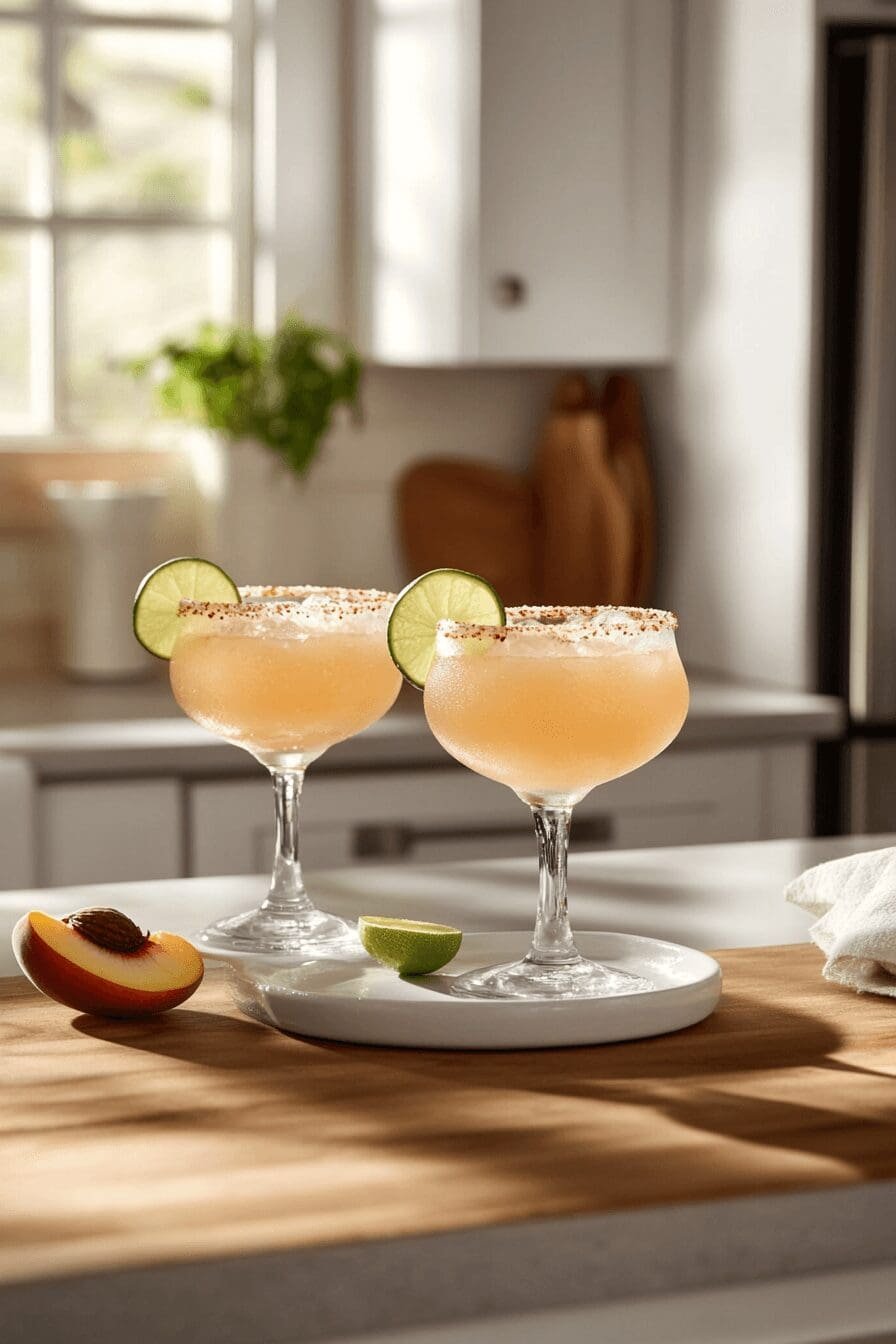 frozen peach margaritas