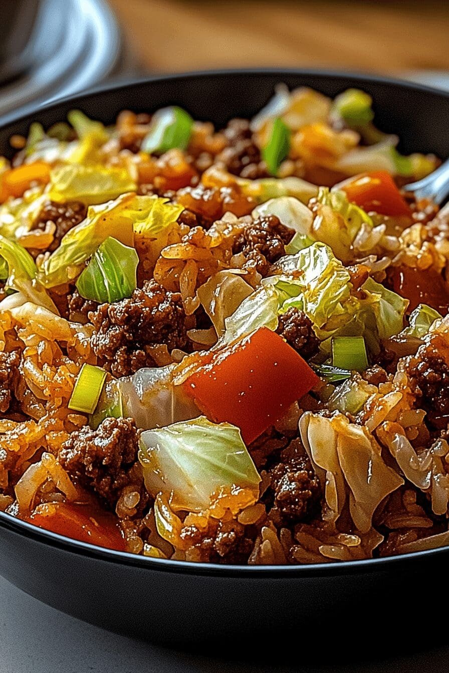 ground beef and chopped cabbage recipe