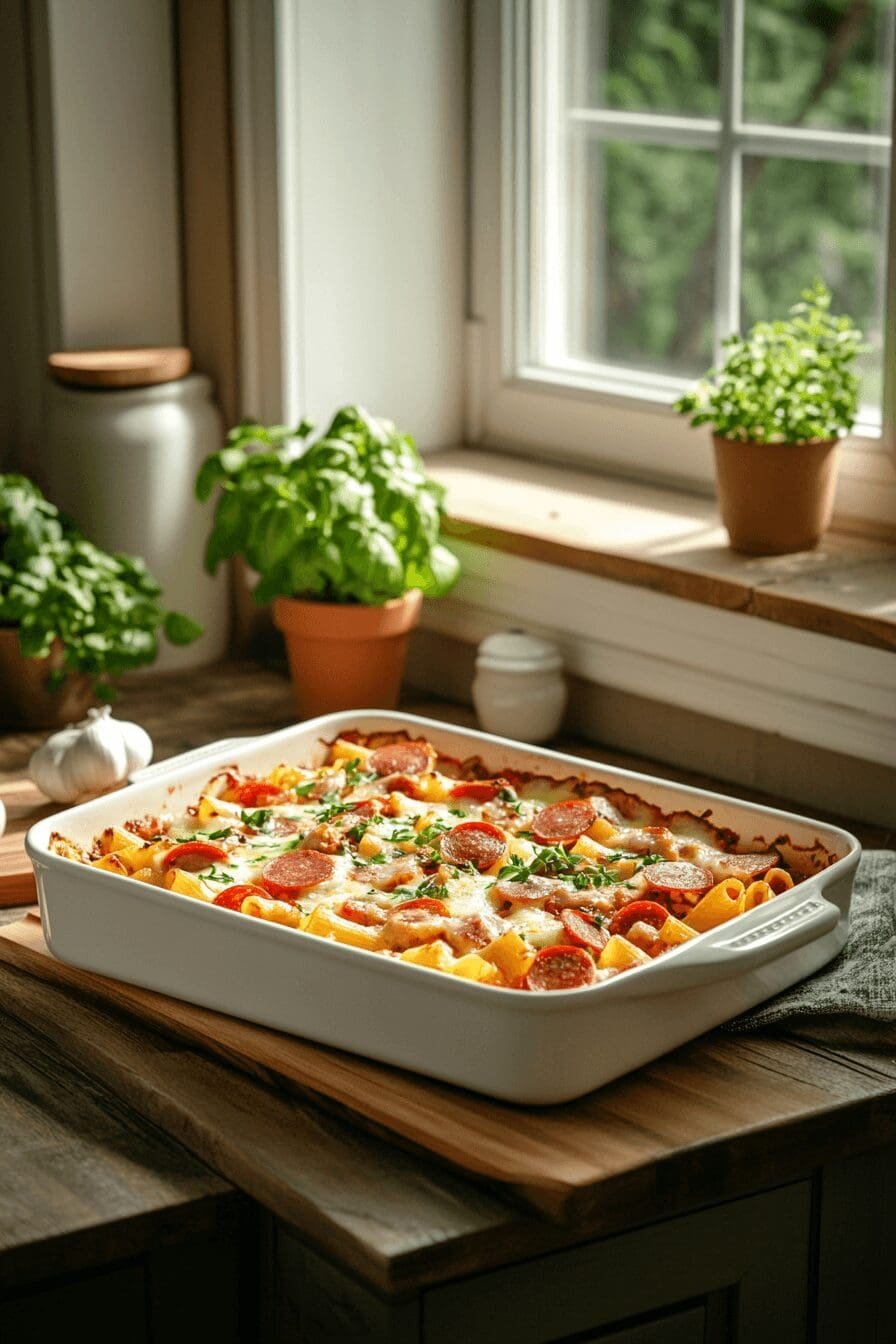 meat pizza casserole