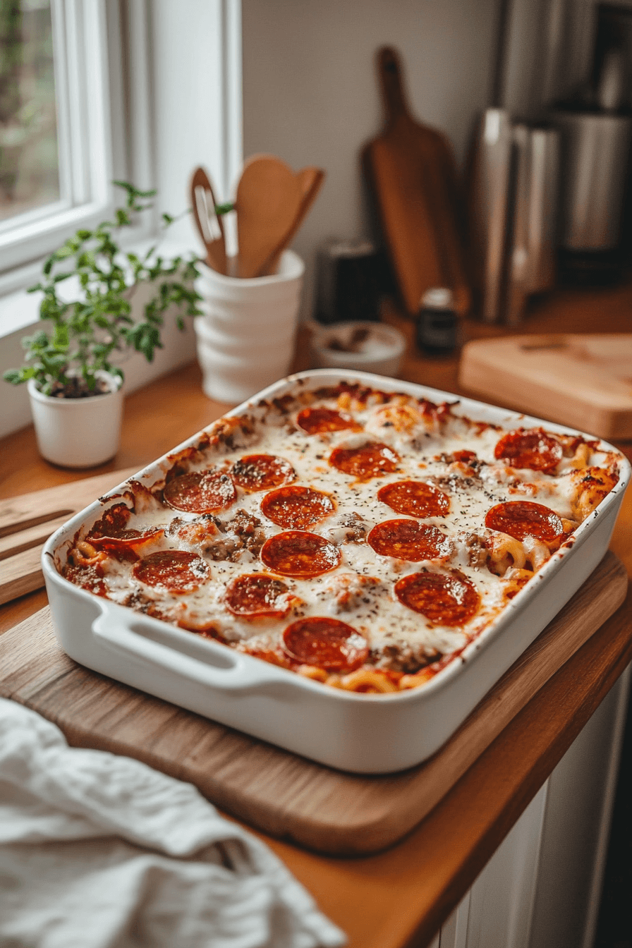 meat pizza casserole