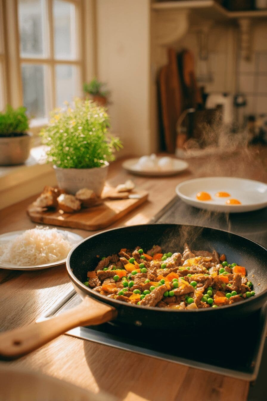 onion beef fried rice recipe