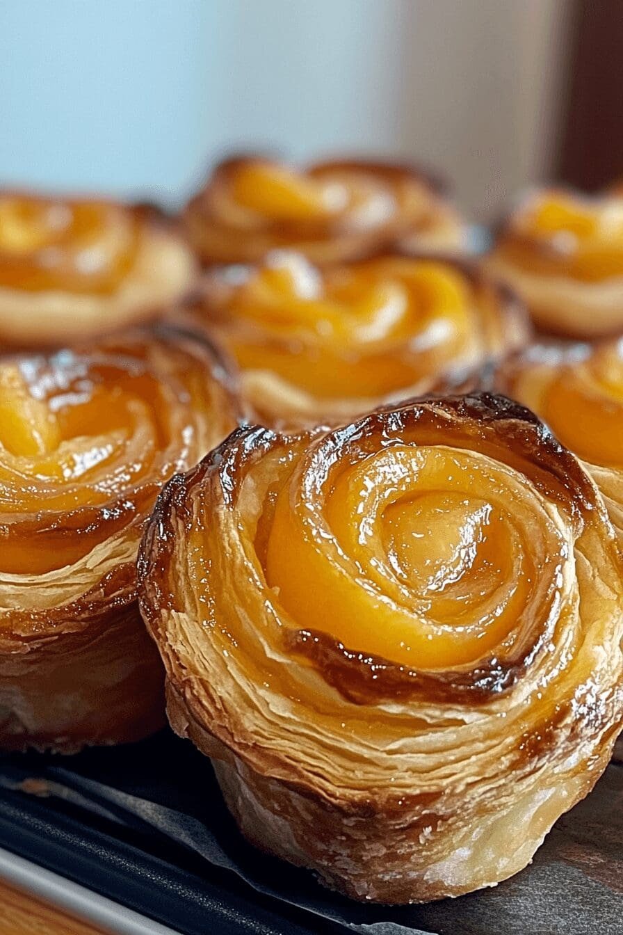 peach pie cruffins