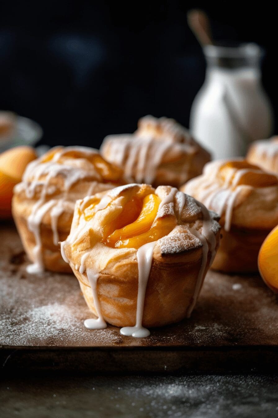 peach pie cruffins