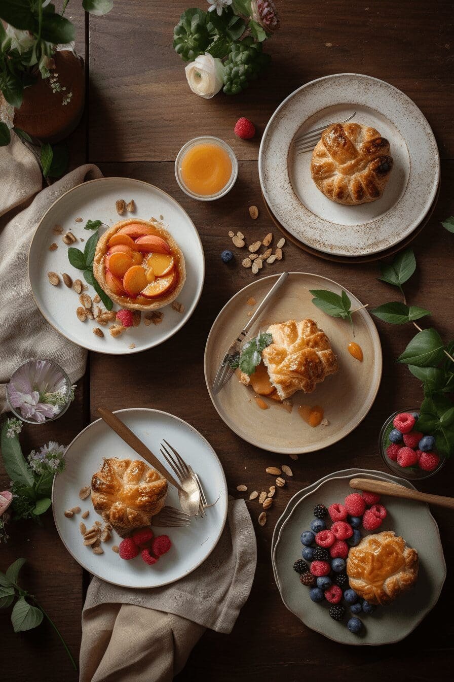 peach pie cruffins