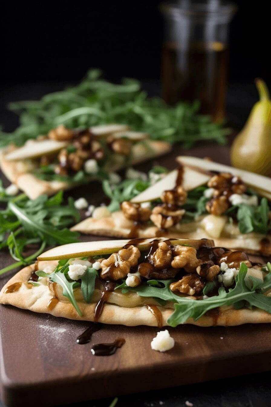 pear gorgonzola walnut flatbread