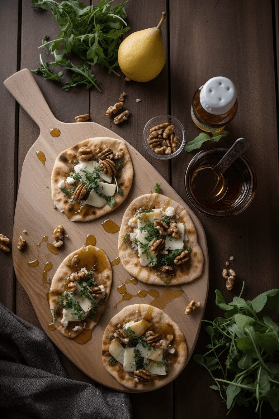 pear gorgonzola walnut flatbread