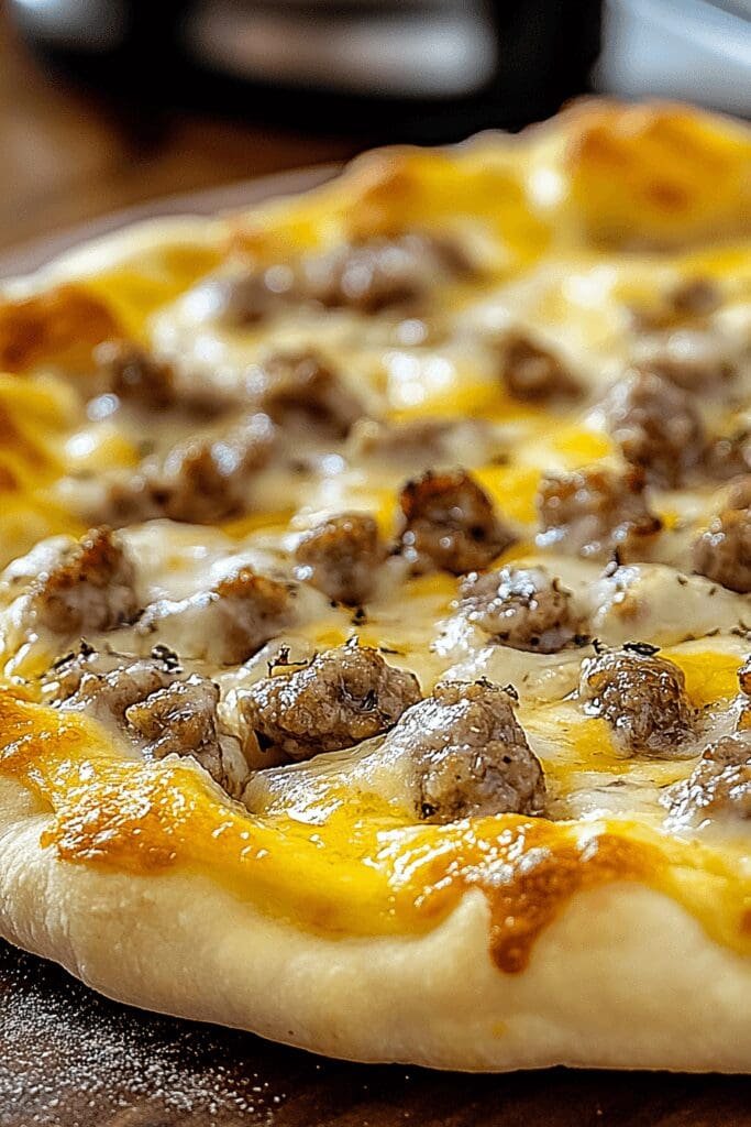 sausage gravy crescent roll breakfast pizza 2.png