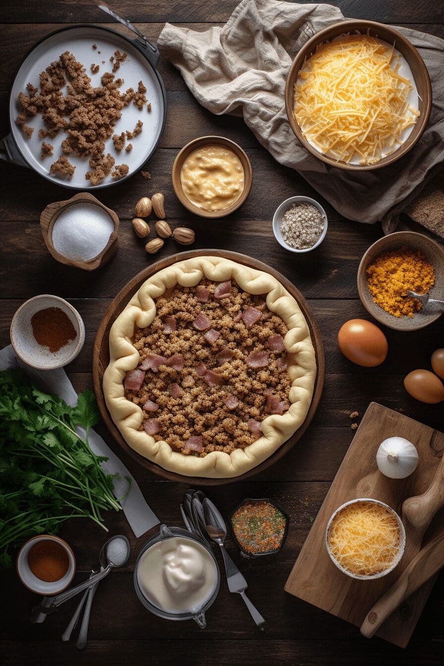 sausage gravy crescent roll breakfast pizza