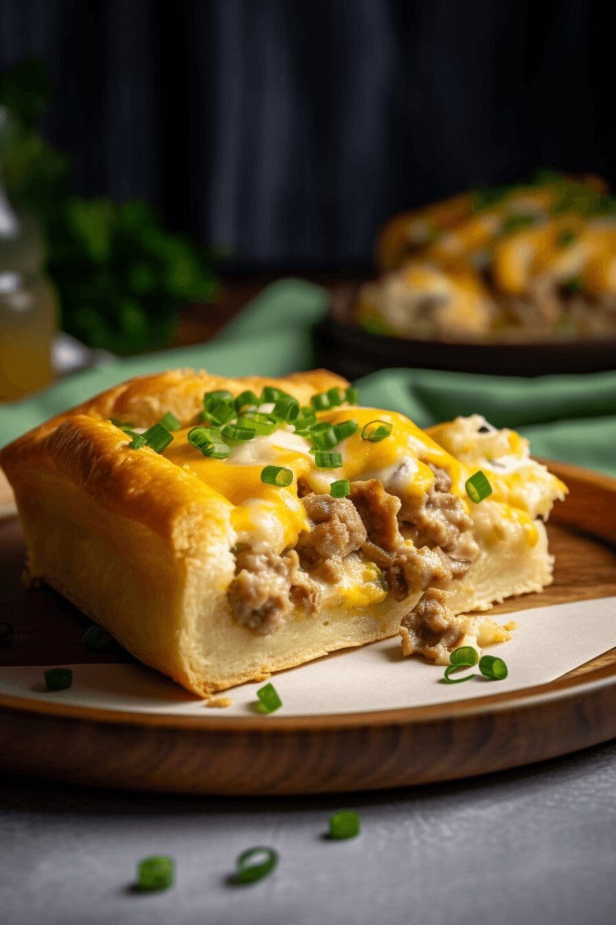 sausage gravy crescent roll breakfast pizza