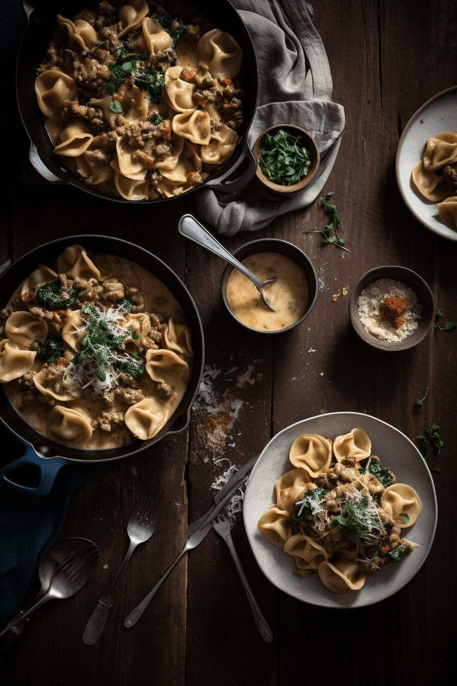 skillet beef stroganoff tortellini