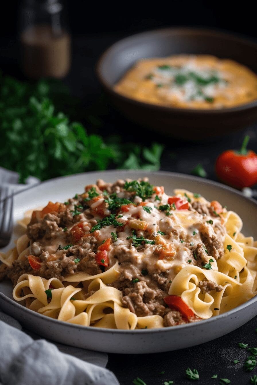 velveeta beef pasta
