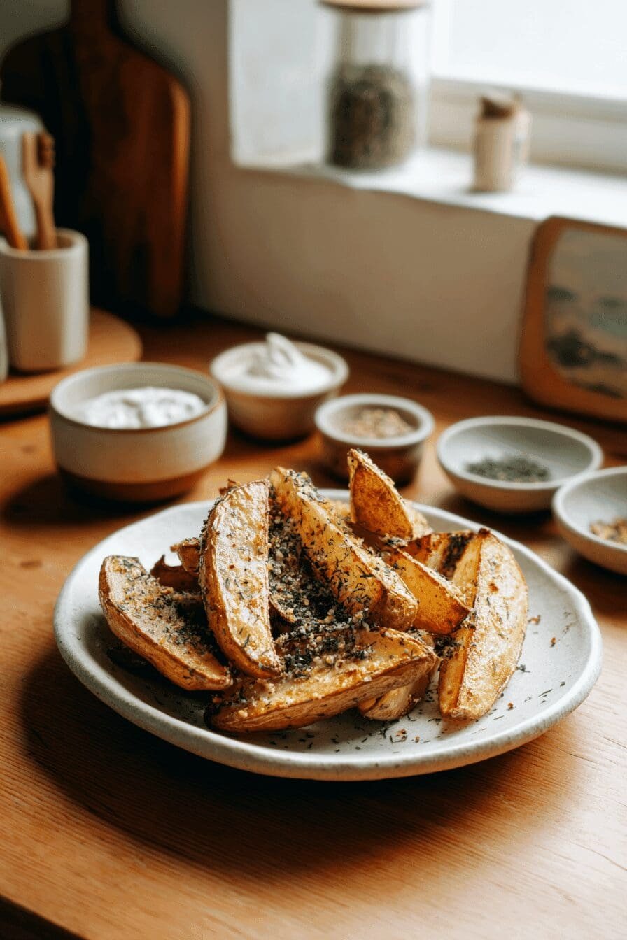 baked garlic parmesan potato wedges