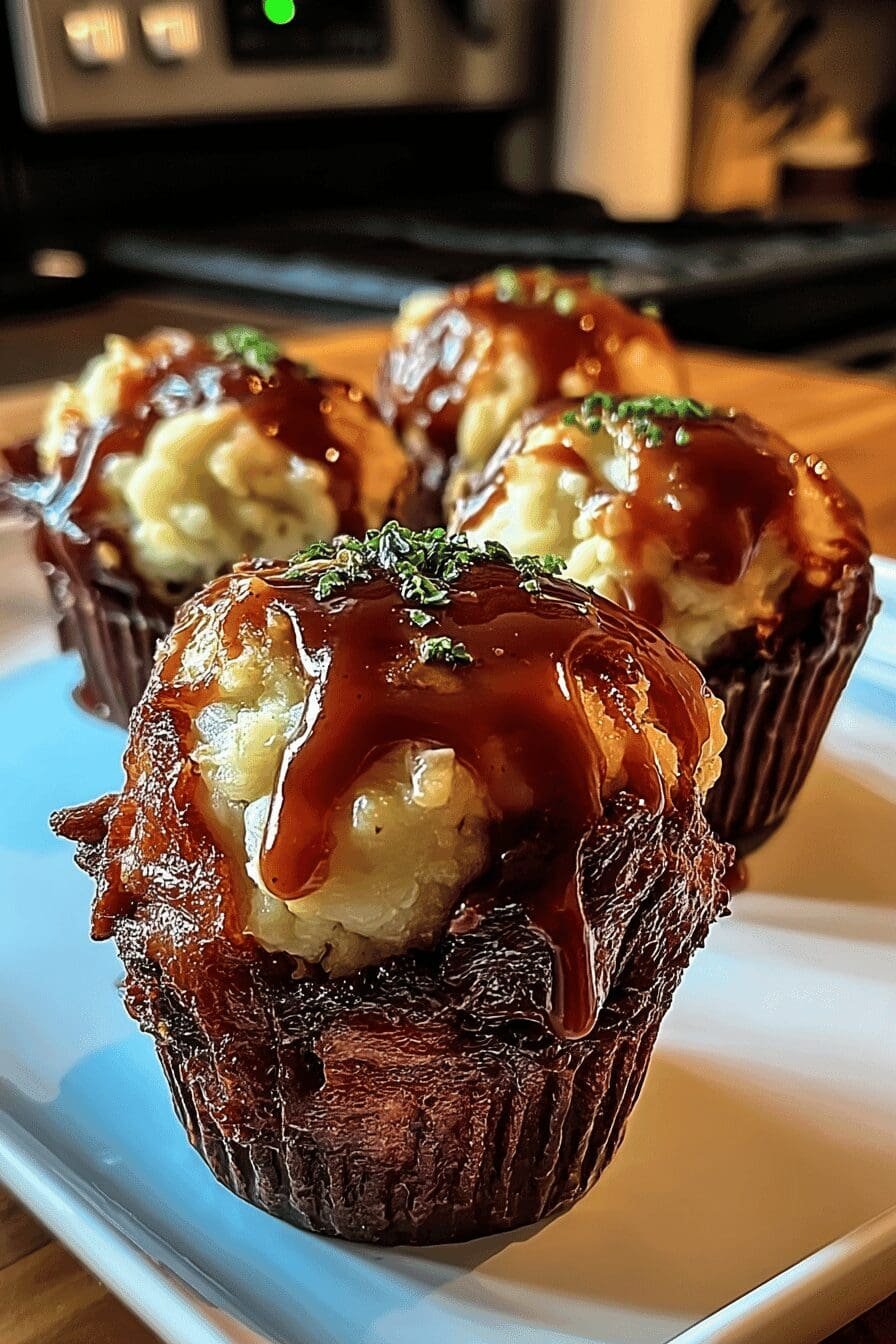 bourbon bbq bacon wrapped meatloaf cupcakes
