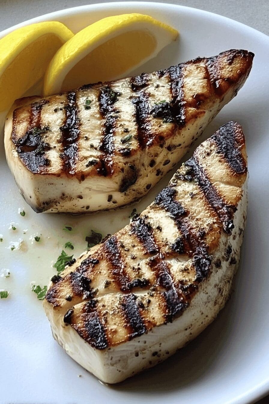 butter grilled wahoo steaks