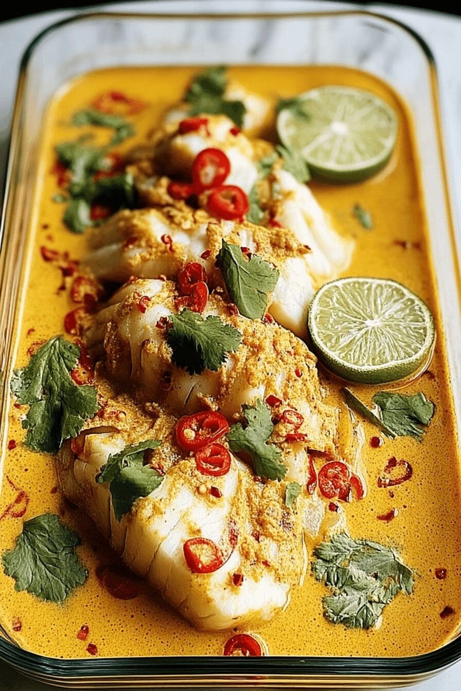 christmas coconut curry baked cod