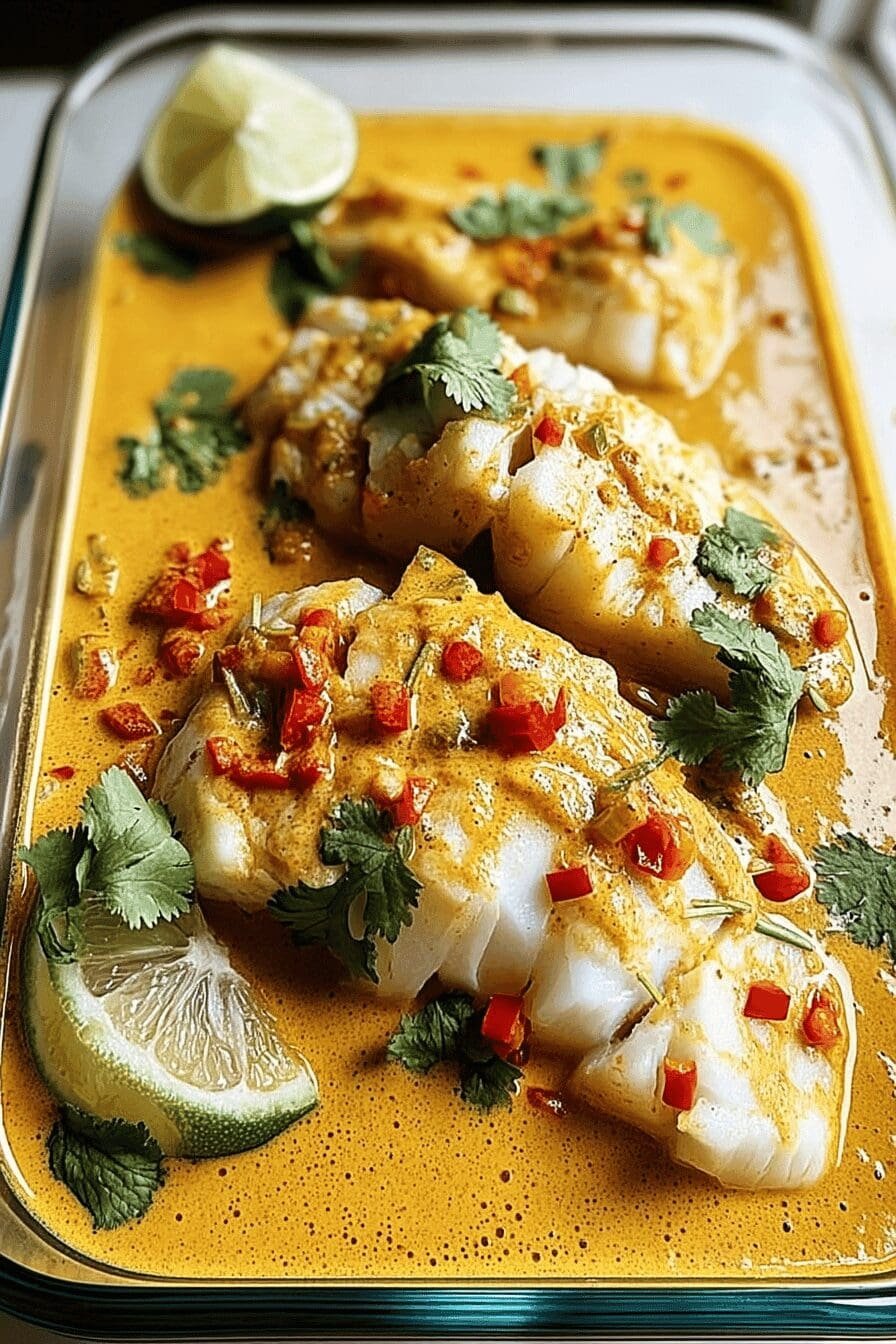 christmas coconut curry baked cod