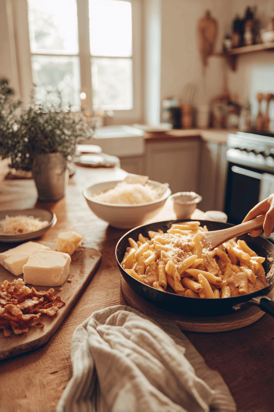 crack chicken penne