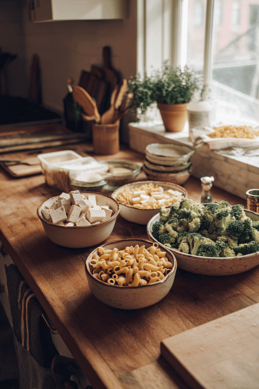 creamy chicken and broccoli pasta