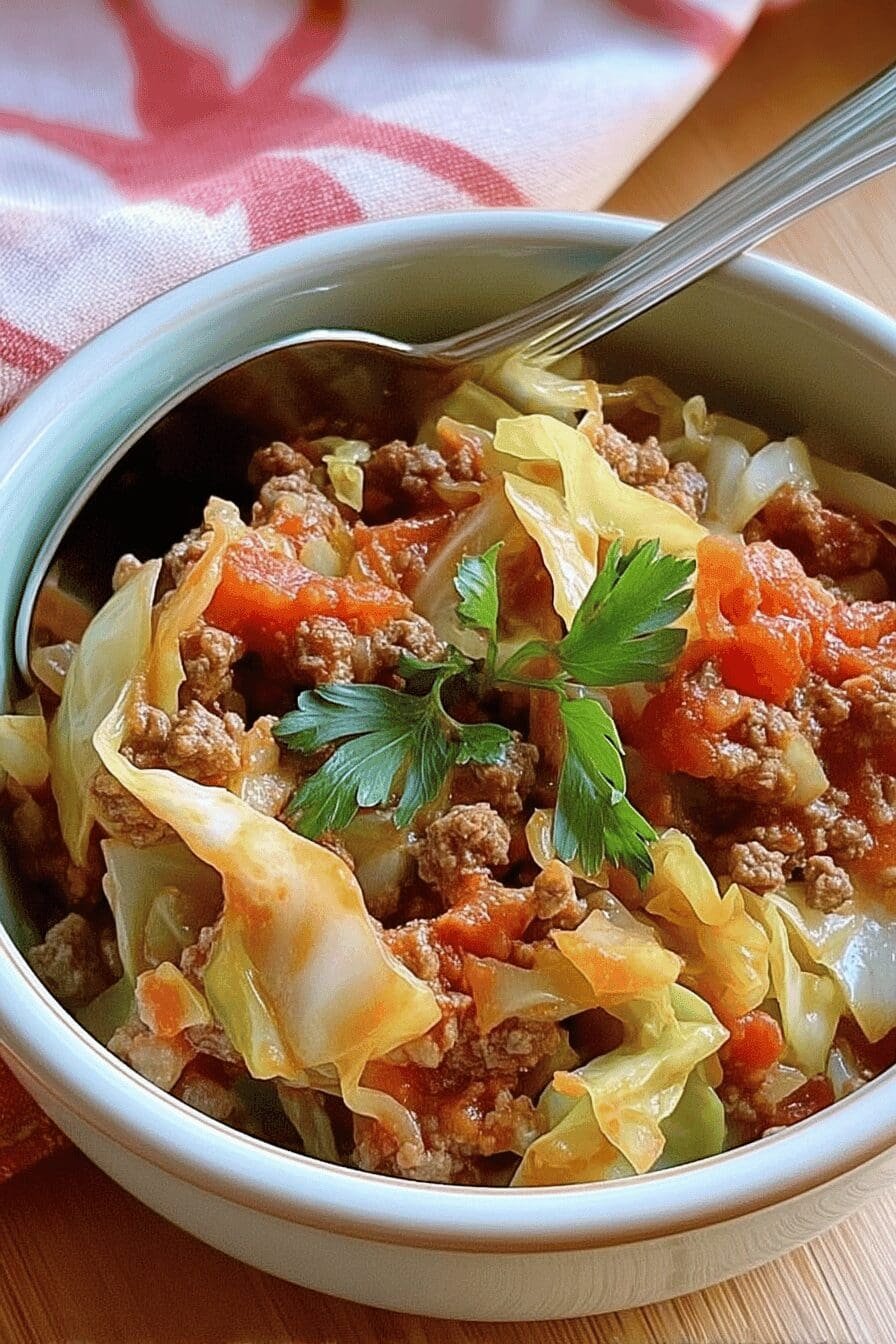 ground beef and chopped cabbage recipe