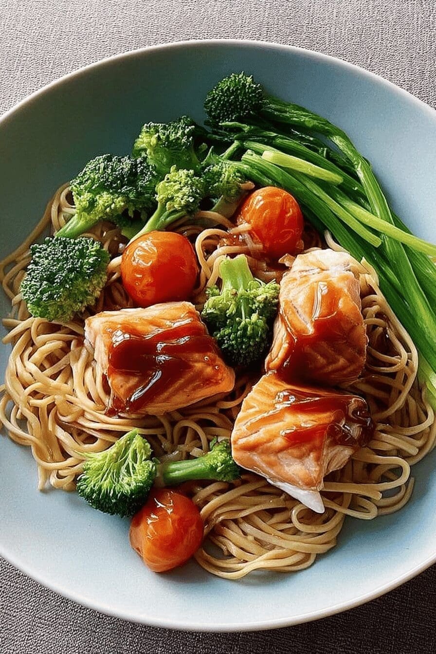 hoisin salmon noodles