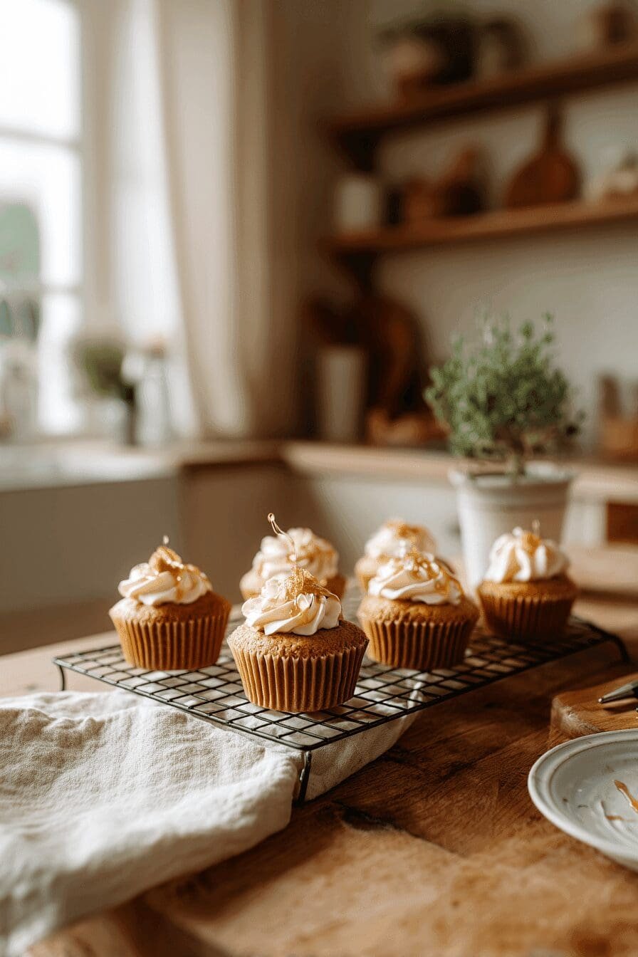 honey peach cream cheese cupcakes