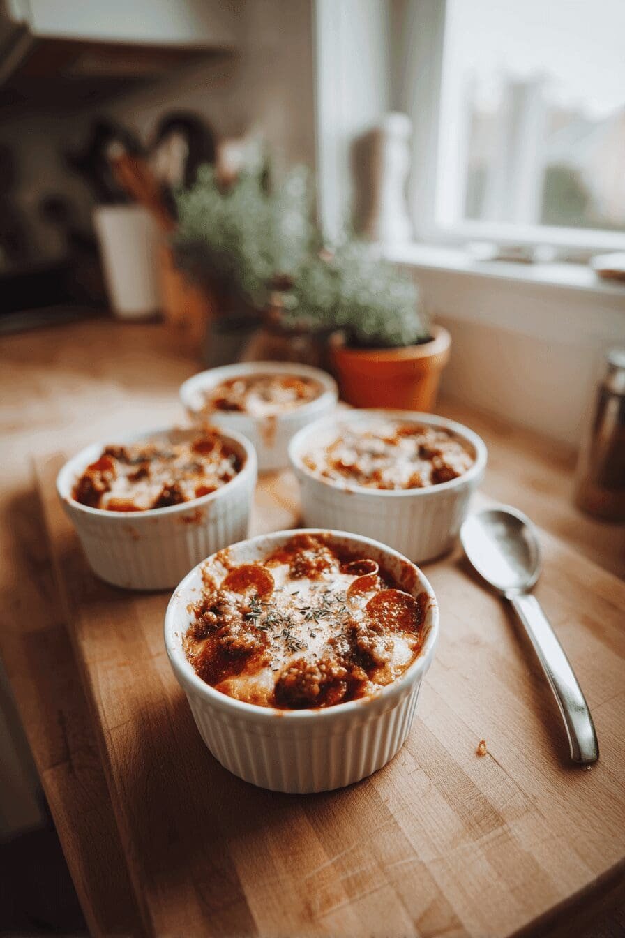 low carb crustless pizza bowl