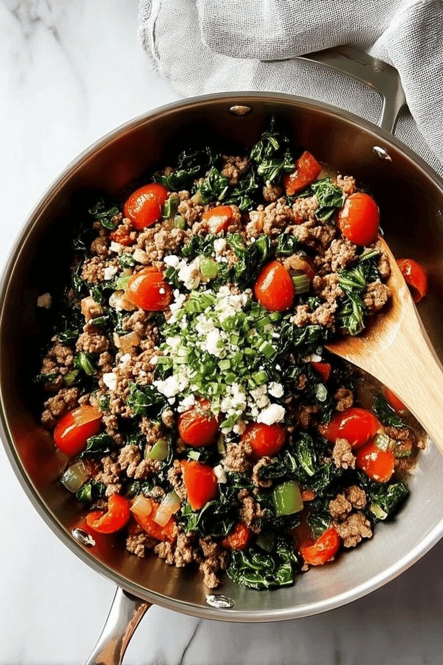 mediterranean ground beef stir fry