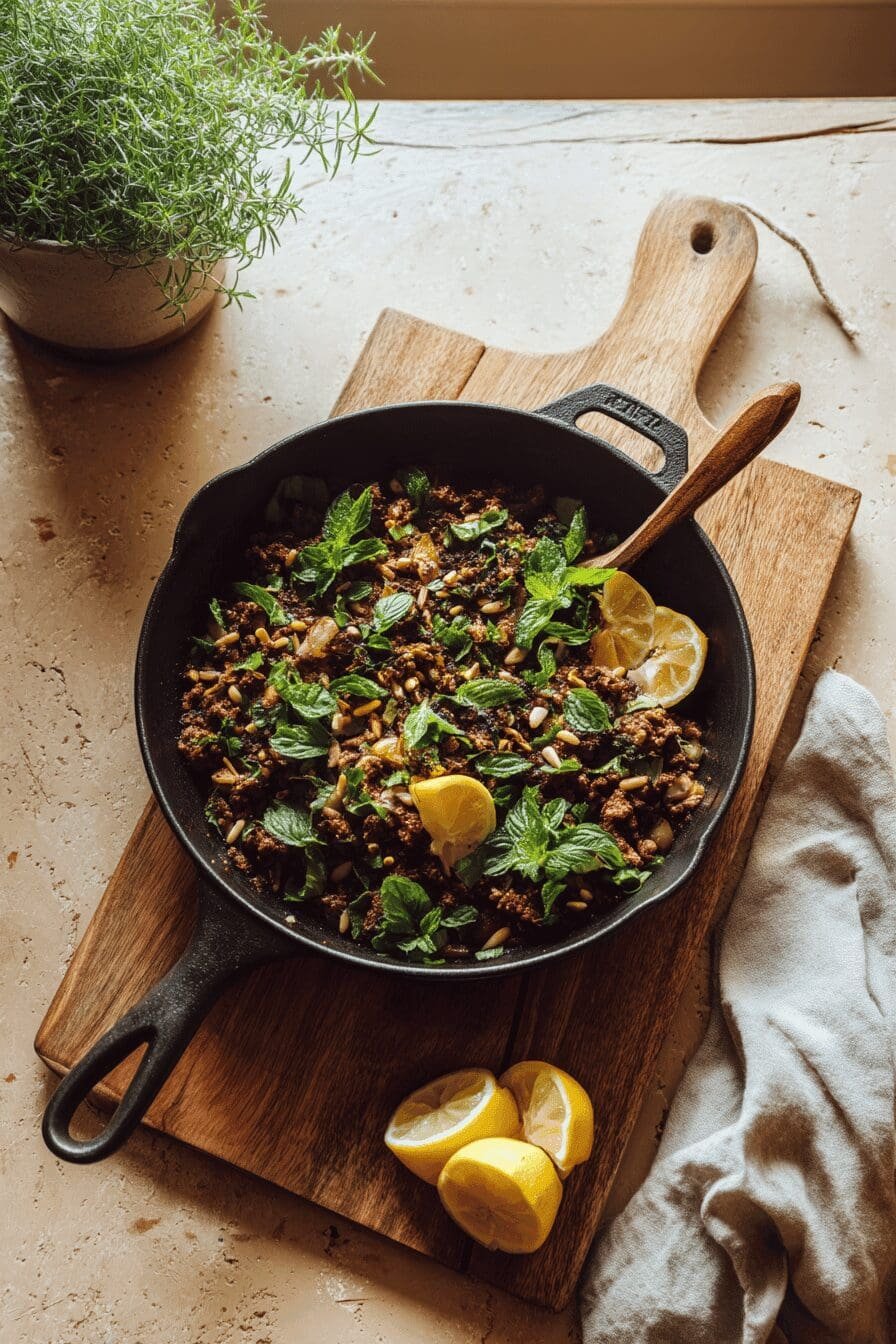 mediterranean ground beef stir fry
