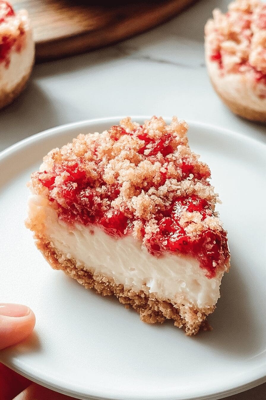 mini strawberry crunch cheesecake bites