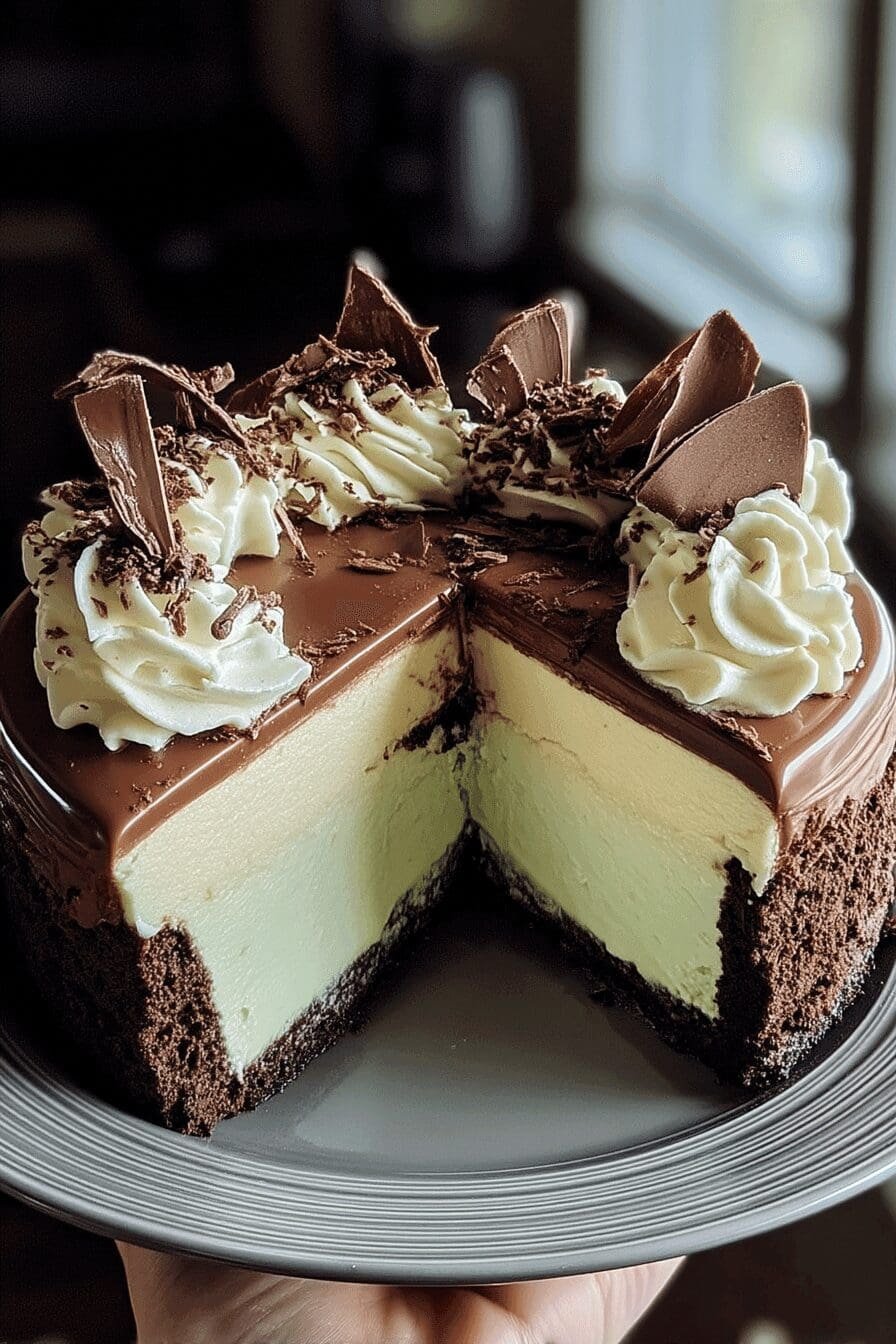 mint chocolate cheesecake cake
