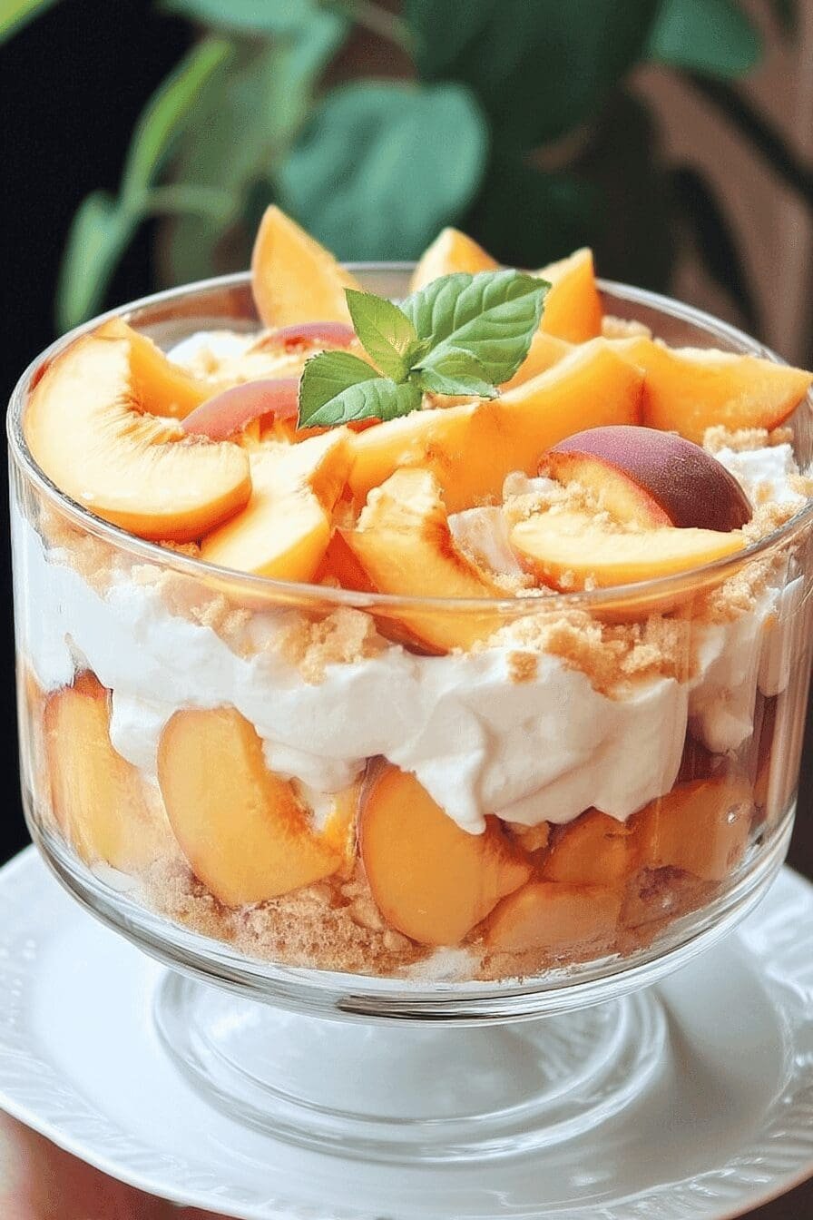 peaches and cream trifle