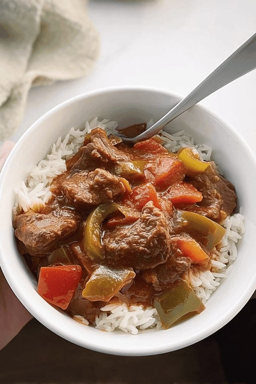 slow cooker pepper steak