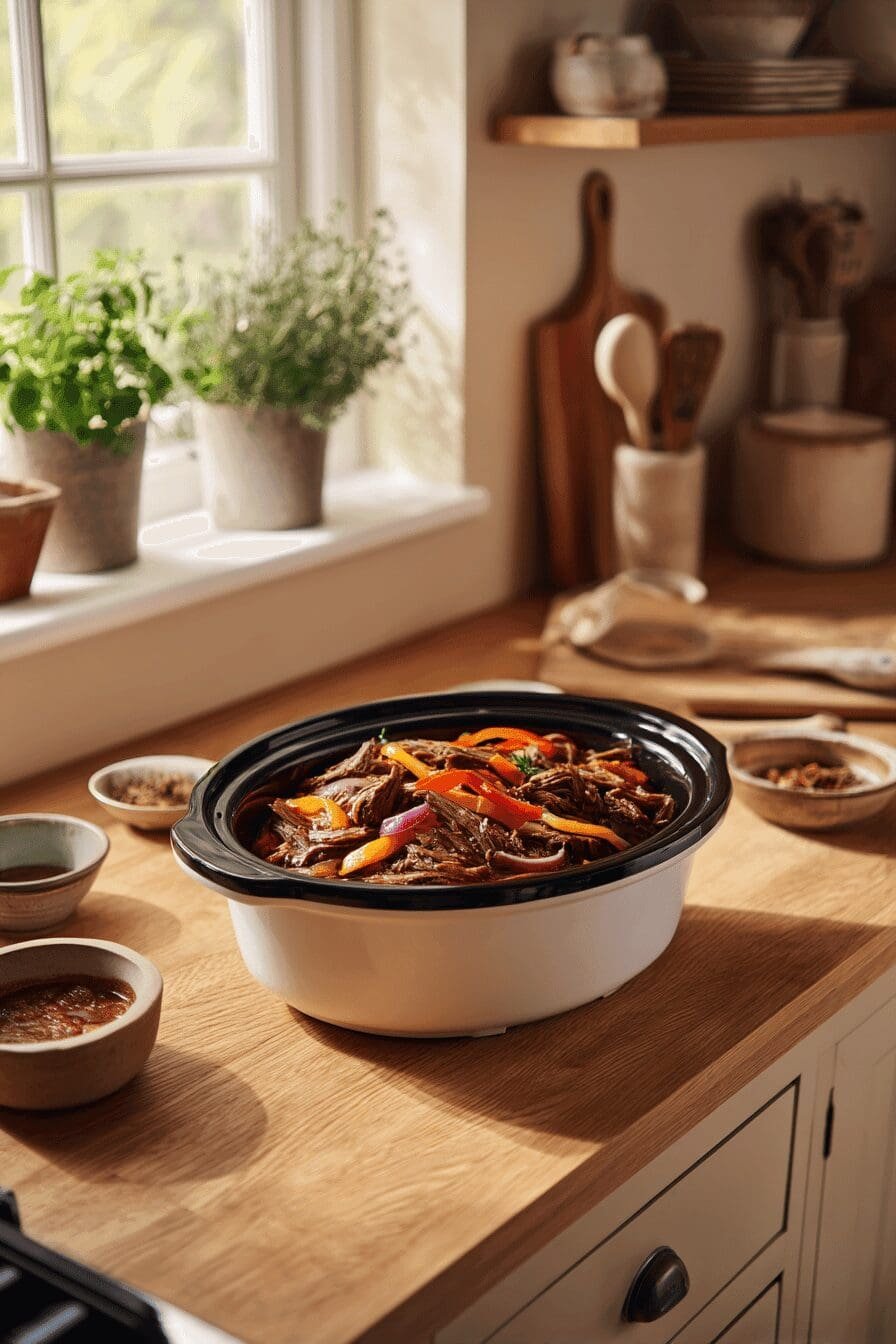 slow cooker pepper steak