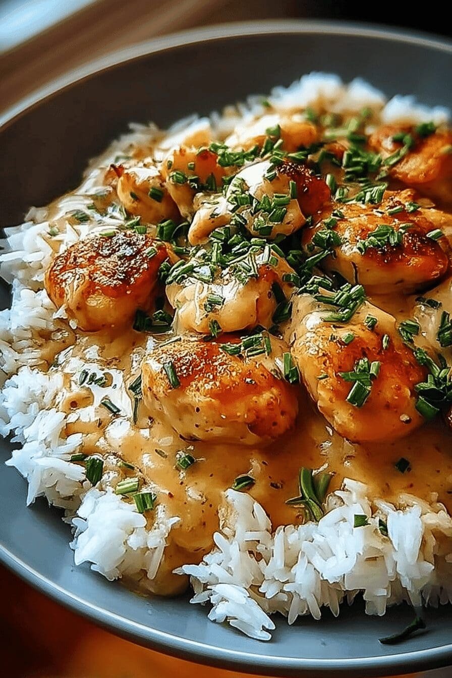 smothered chicken and rice