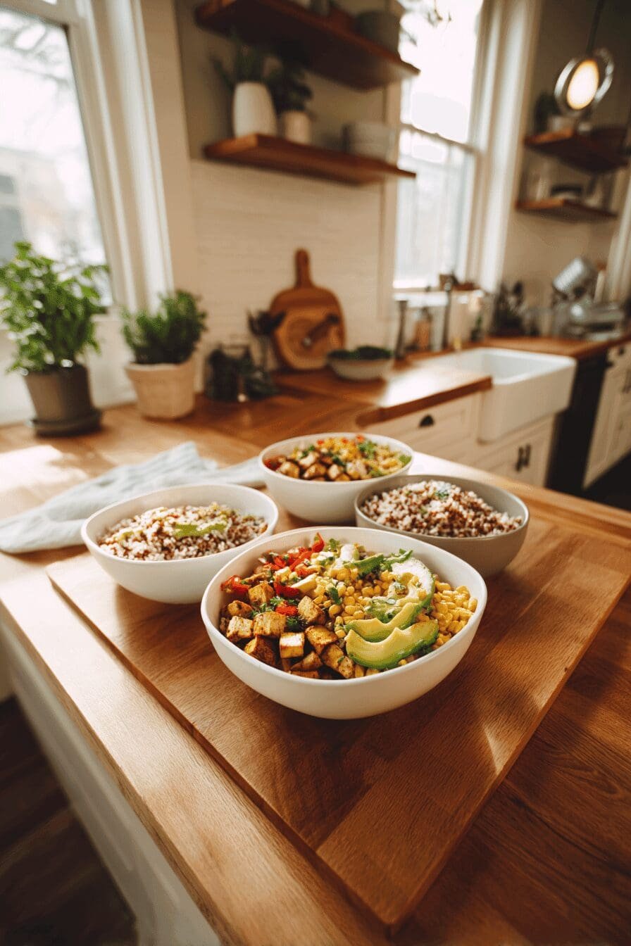 street corn chicken rice bowl