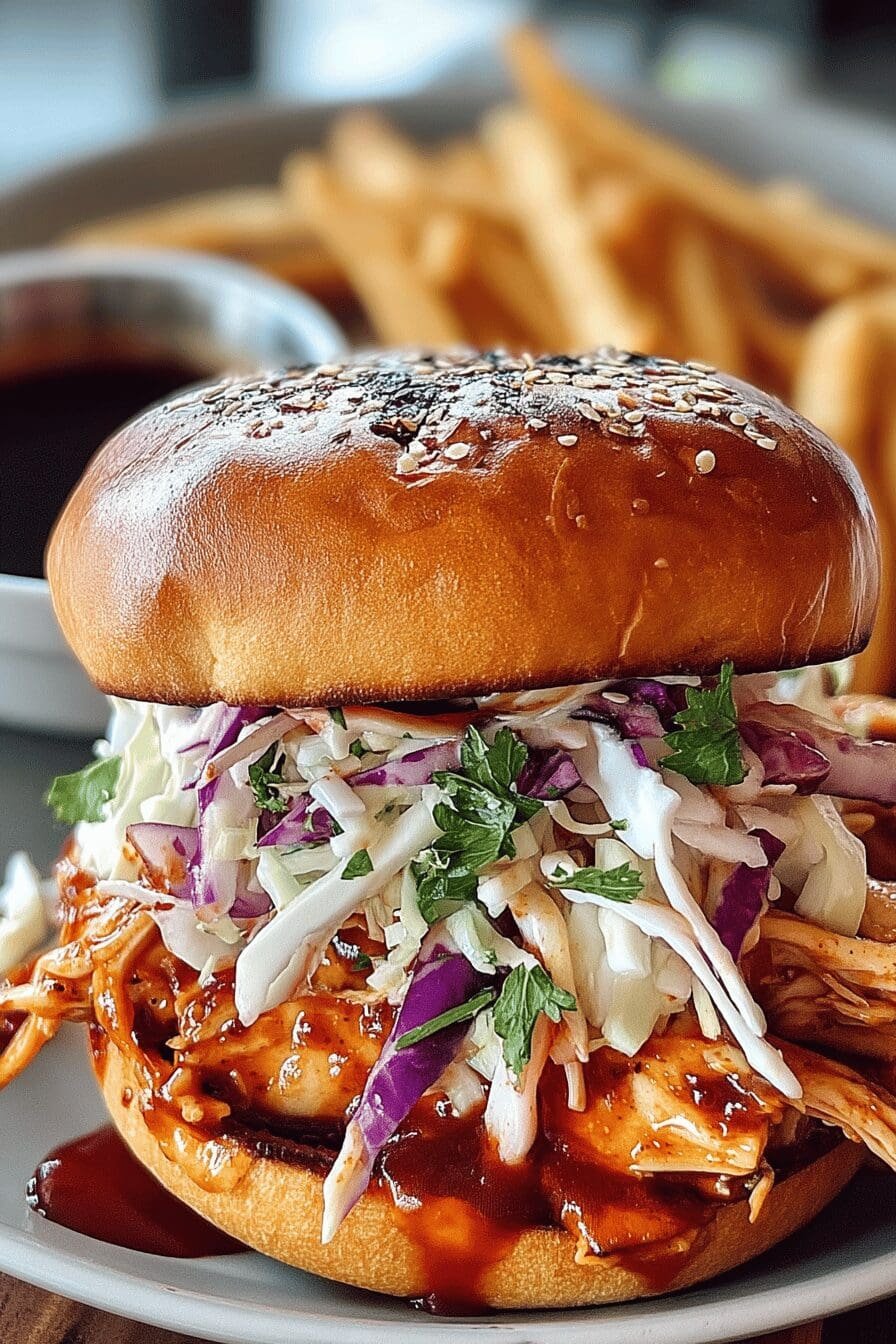 Bbq Chicken Sandwich With Coleslaw