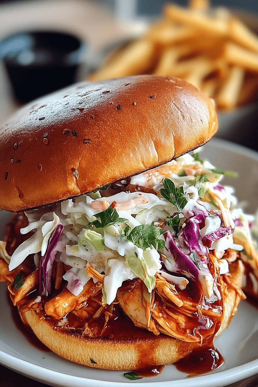 Bbq Chicken Sandwich With Coleslaw