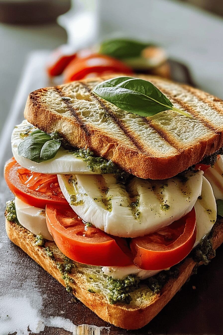 Caprese Sandwich With Basil Pesto
