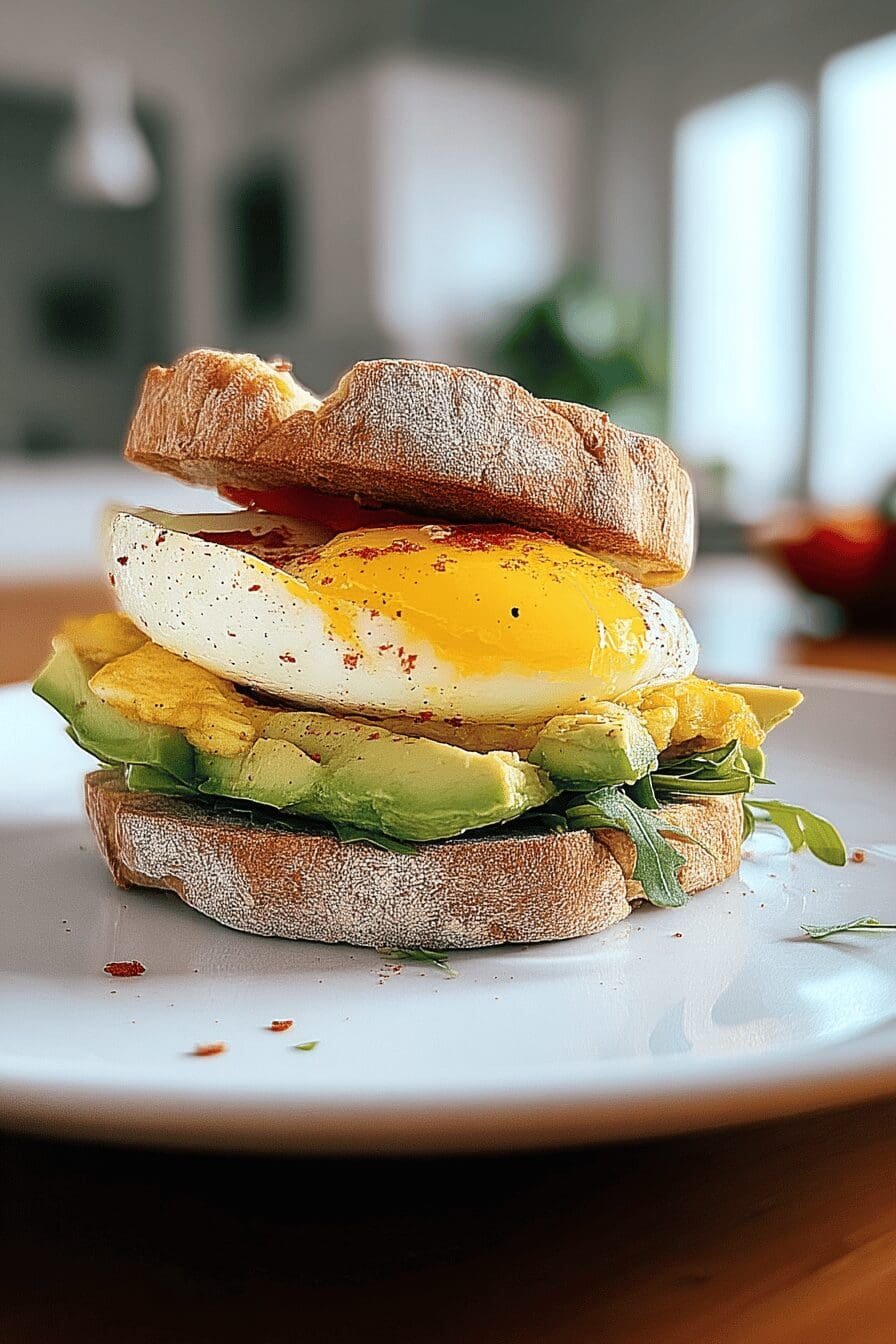 Egg And Avocado Breakfast Sandwich