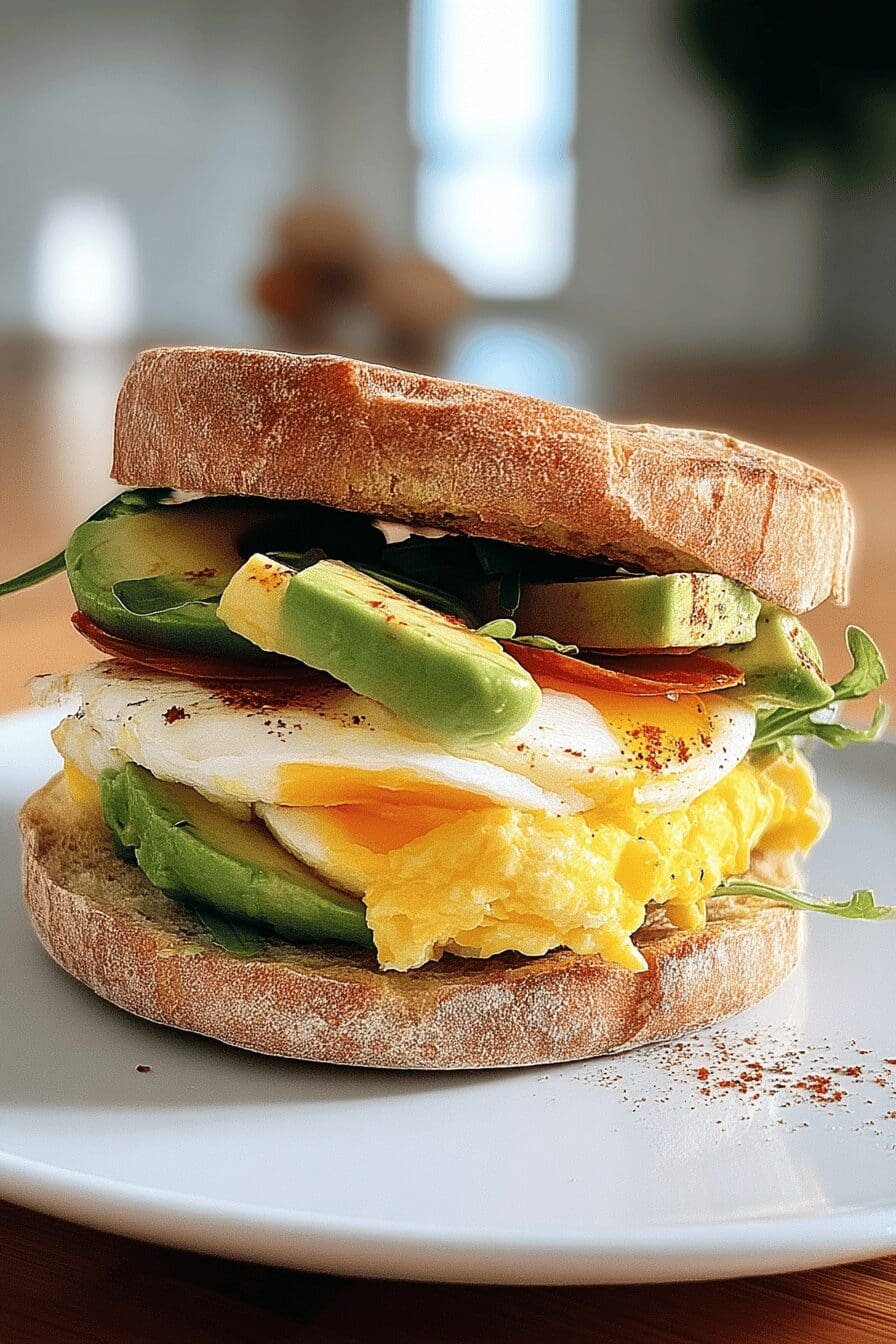 Egg And Avocado Breakfast Sandwich