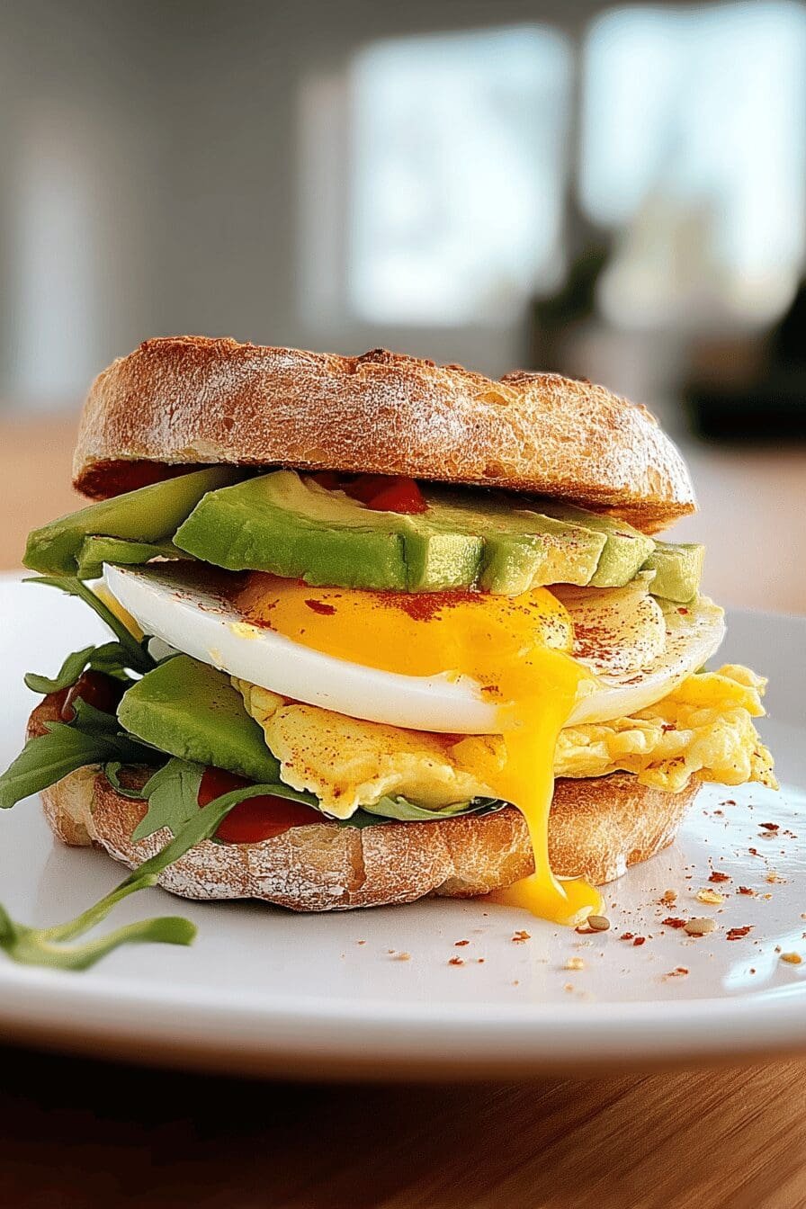 Egg And Avocado Breakfast Sandwich
