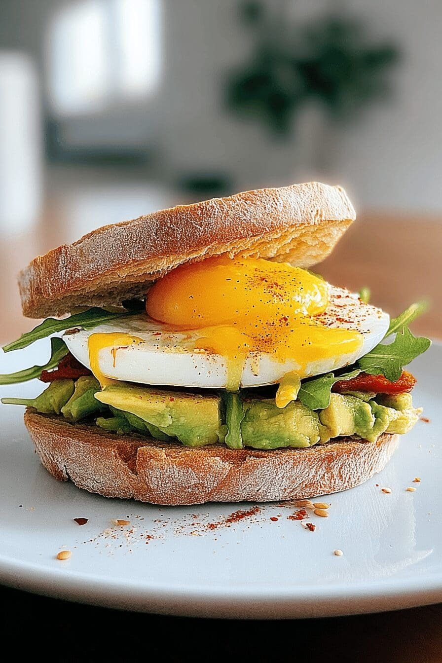 Egg And Avocado Breakfast Sandwich