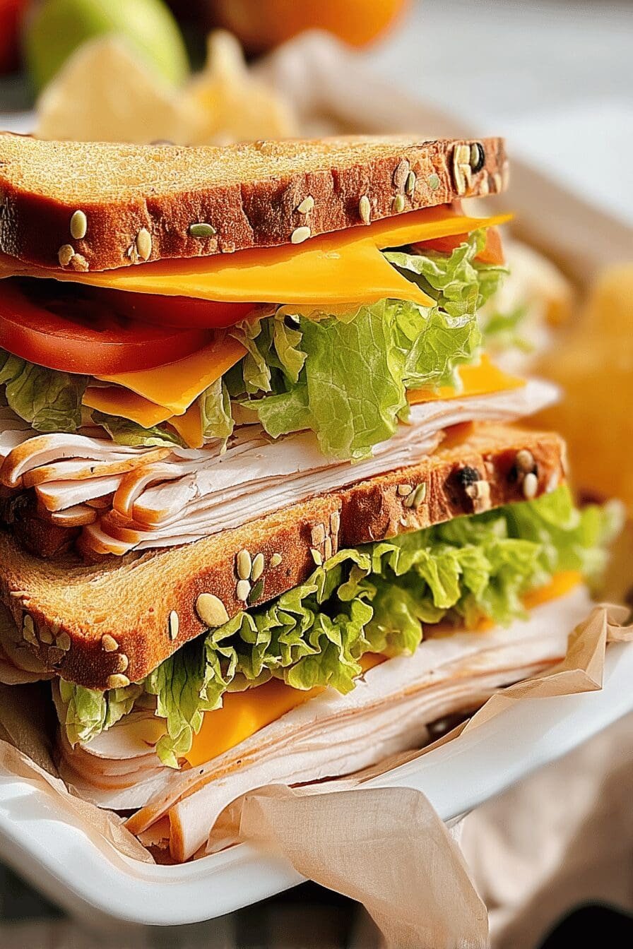 Smoked Turkey And Cheddar Sandwich