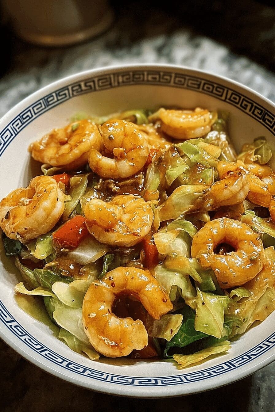 asian shrimp and cabbage stir fry