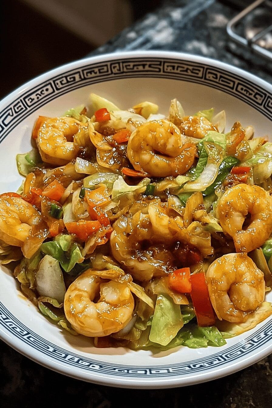 asian shrimp and cabbage stir fry