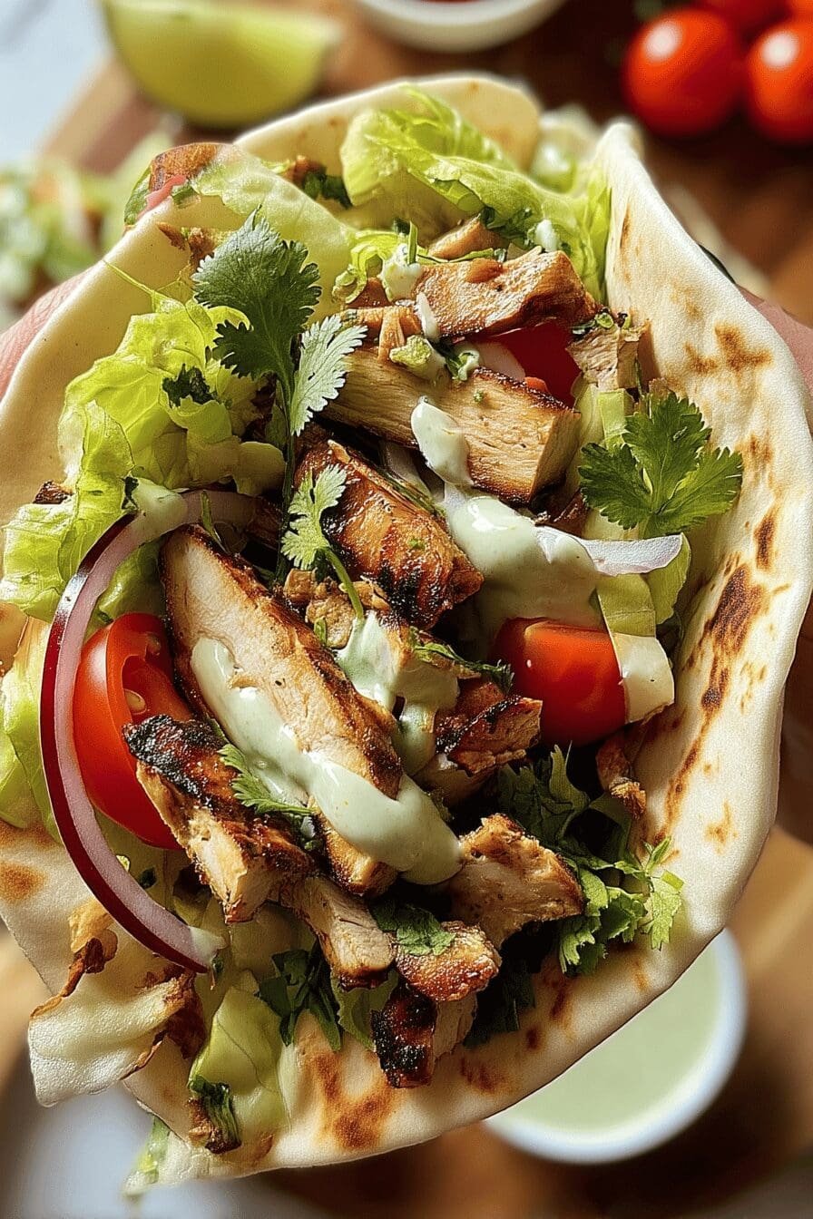 chicken shawarma wrap sandwich