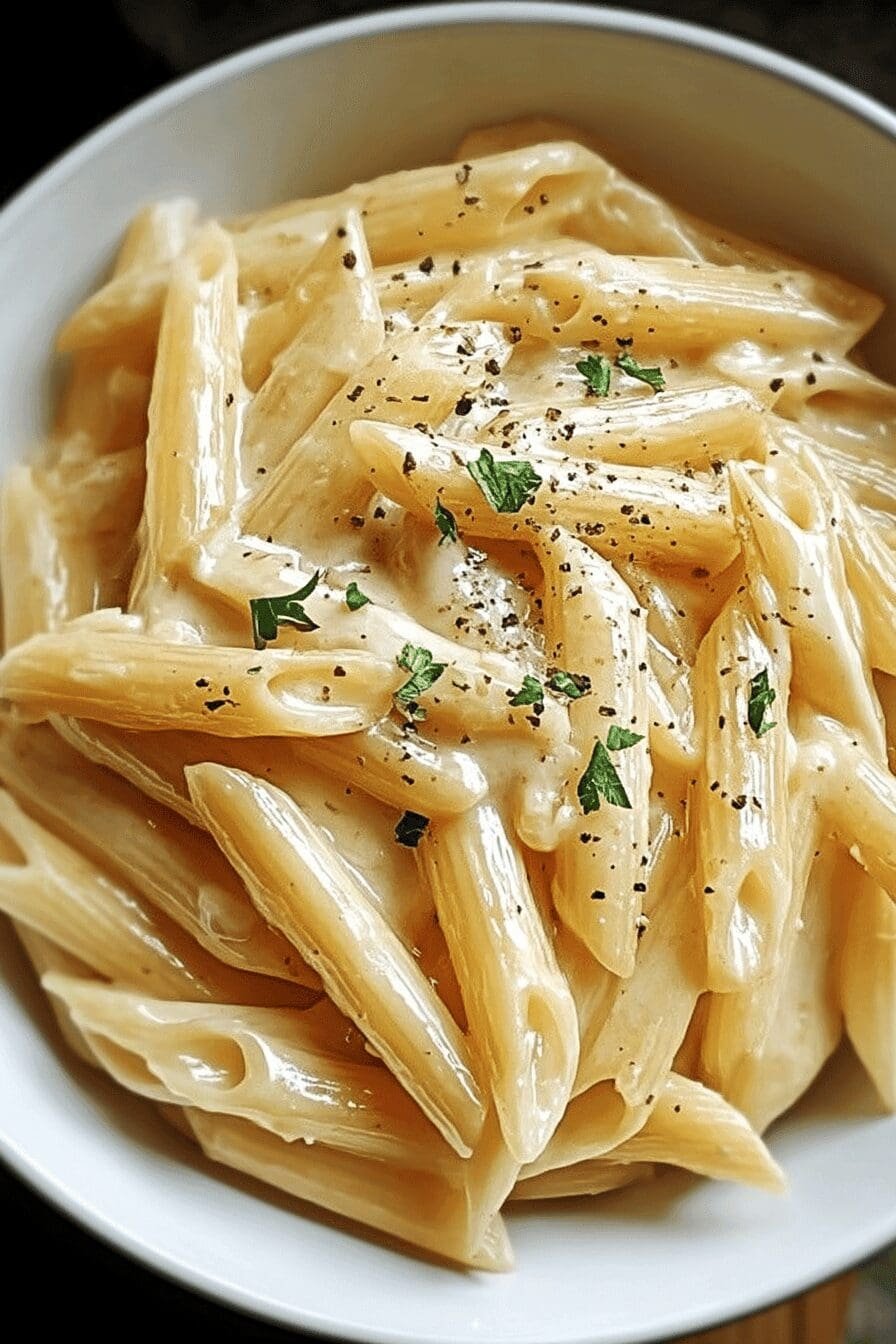 creamy garlic penne pasta