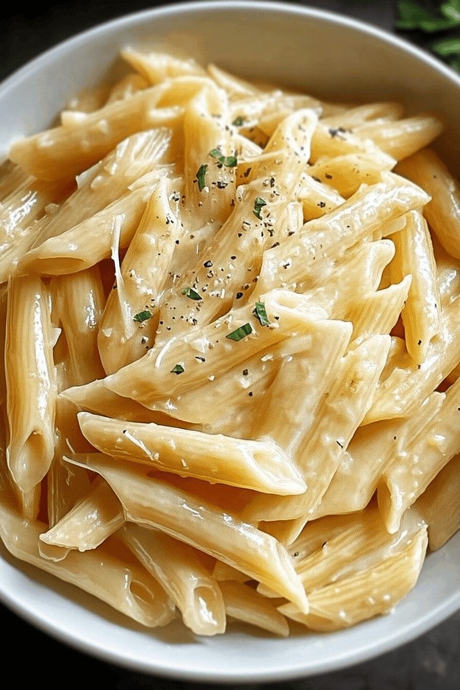 creamy garlic penne pasta